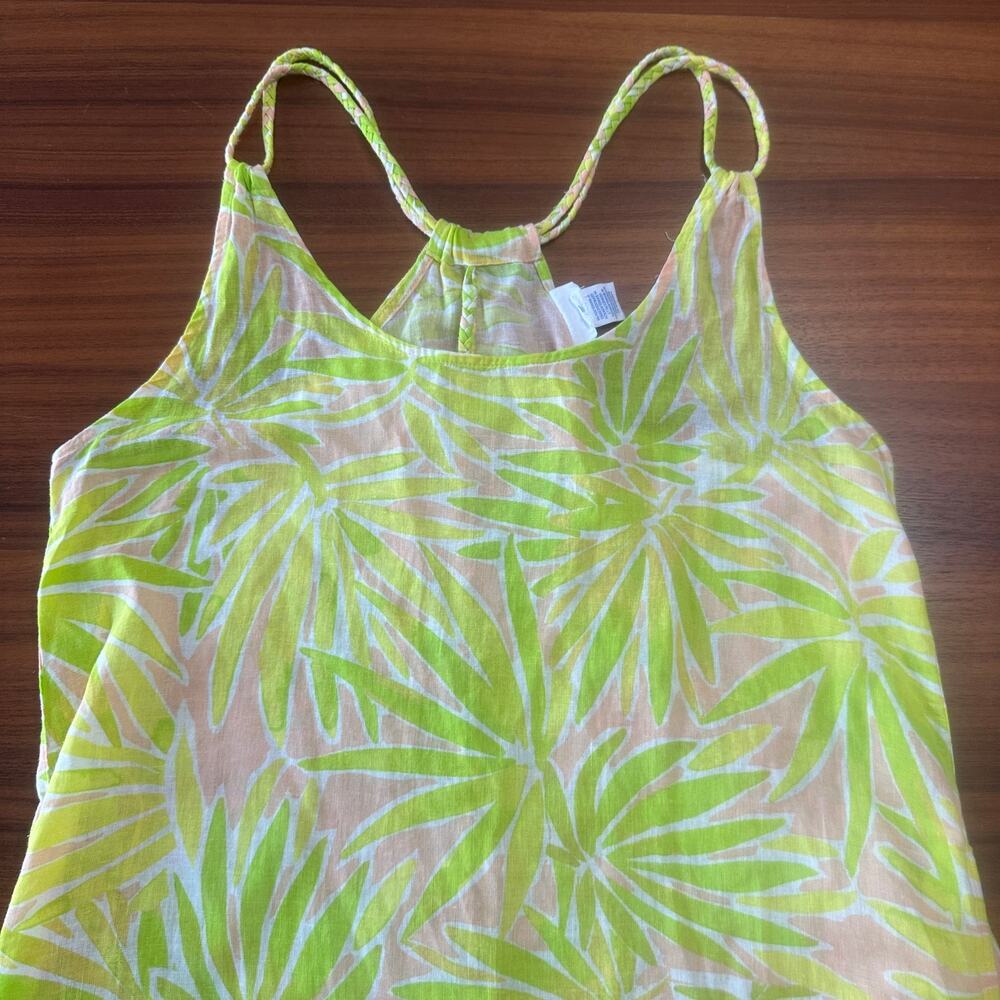 Sigrid Olsen Linen Blend Maxi Cover-Up Dress, Palms Print, Coastal Beachy Small - Picture 5 of 10